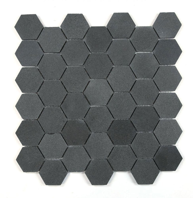 Mosaics Marble Basalt Hexagon - Basalt