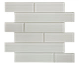 Mosaic Linear Glass Tiles Off-White - Multi Size
