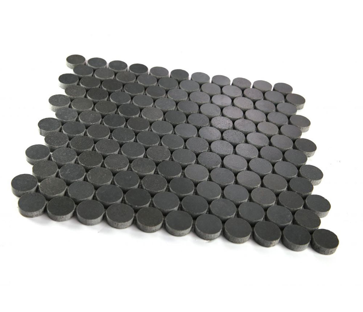 Mosaics Marble Penny Series - Black Dark Grey