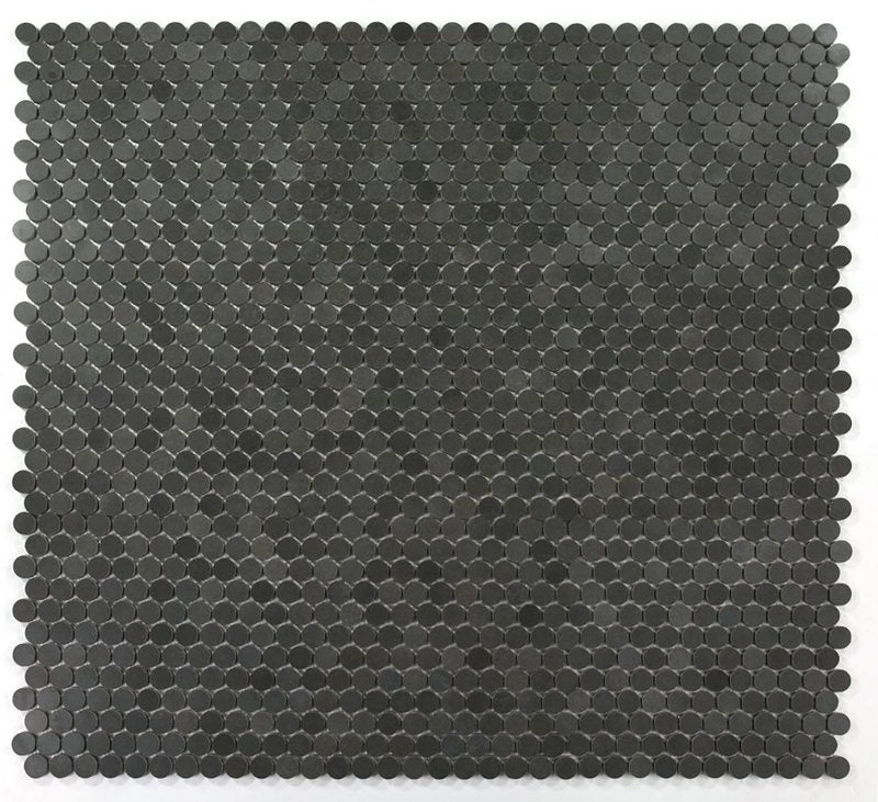 Mosaics Marble Penny Series - Black Dark Grey