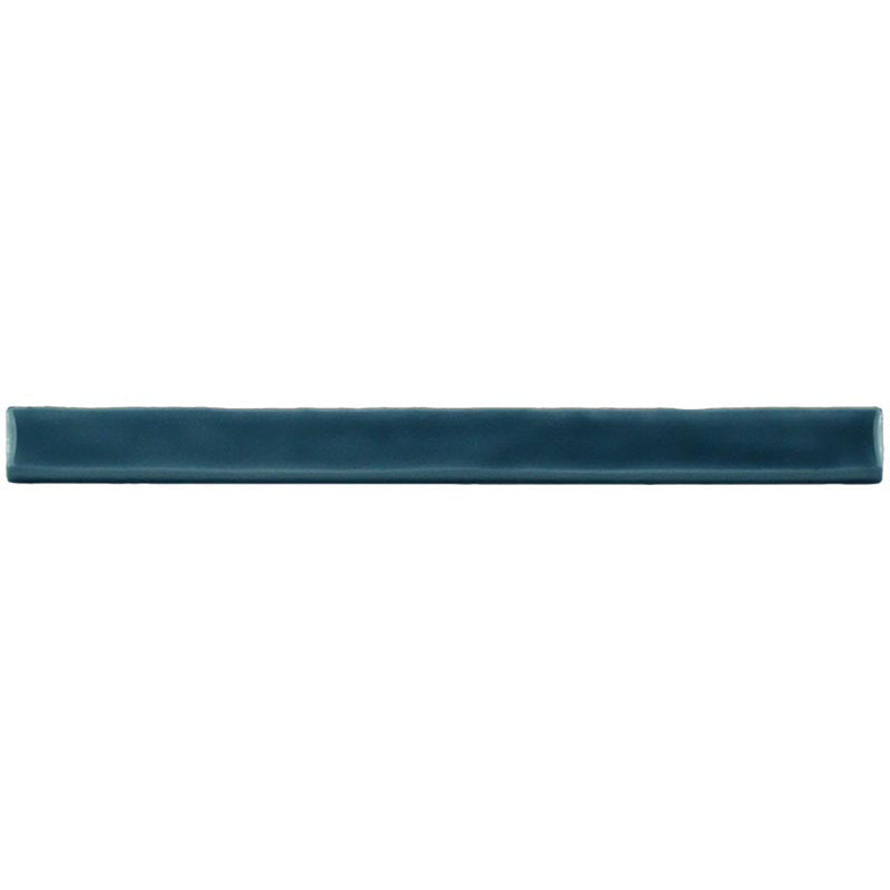 Kaleidoscope Handmade Ceramic Tile Bullnose 1x12 - Blue