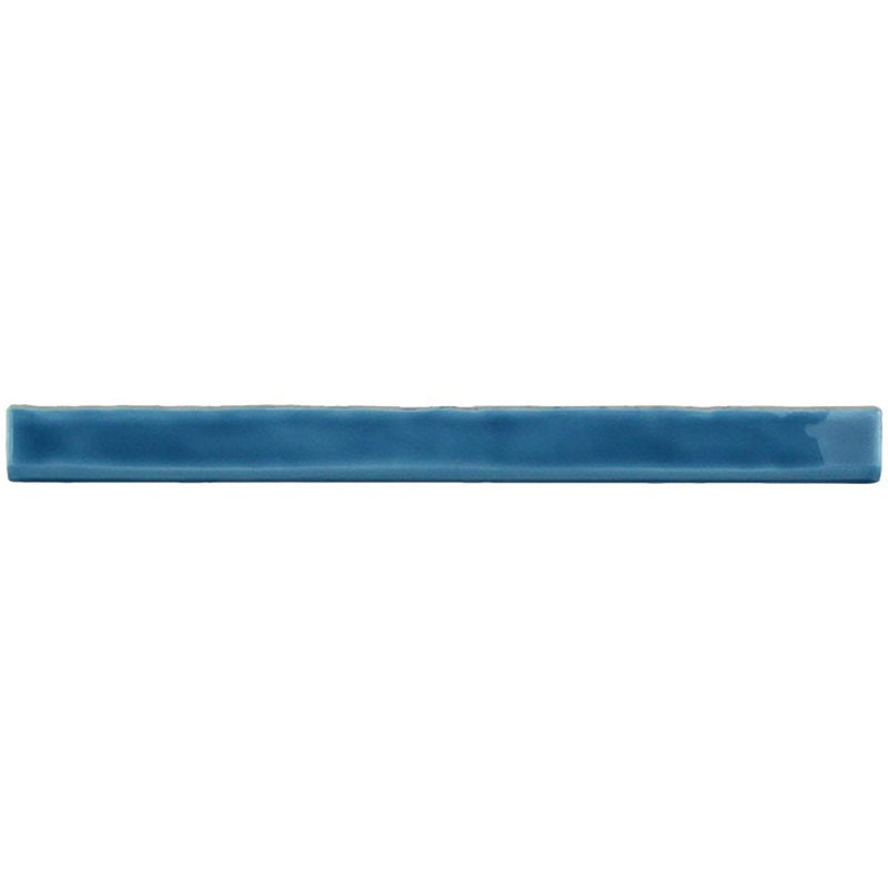 Kaleidoscope Handmade Ceramic Tile Bullnose 1x12 - Blue Bell