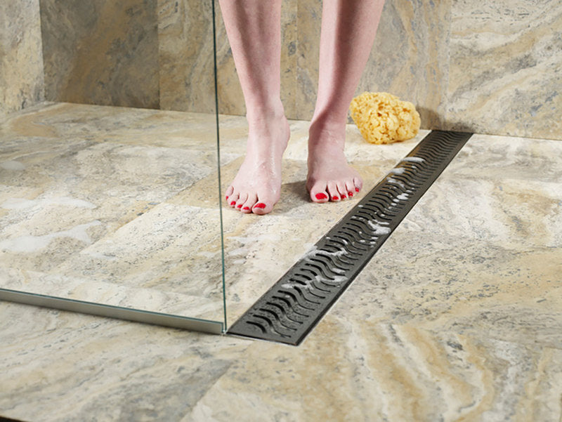 Quartz Linear Shower Drain Oil-Rubbed Bronze - Flag 36
