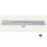 Quartz Flange Edge Linear Drain Round Pearl