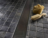 Quartz Flange Edge Linear Drain Round Pearl