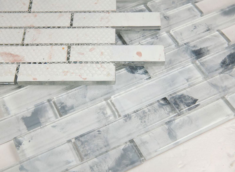 Mosaic Glass Tile Laguna Falls White