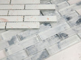 Mosaic Glass Tile Laguna Falls White