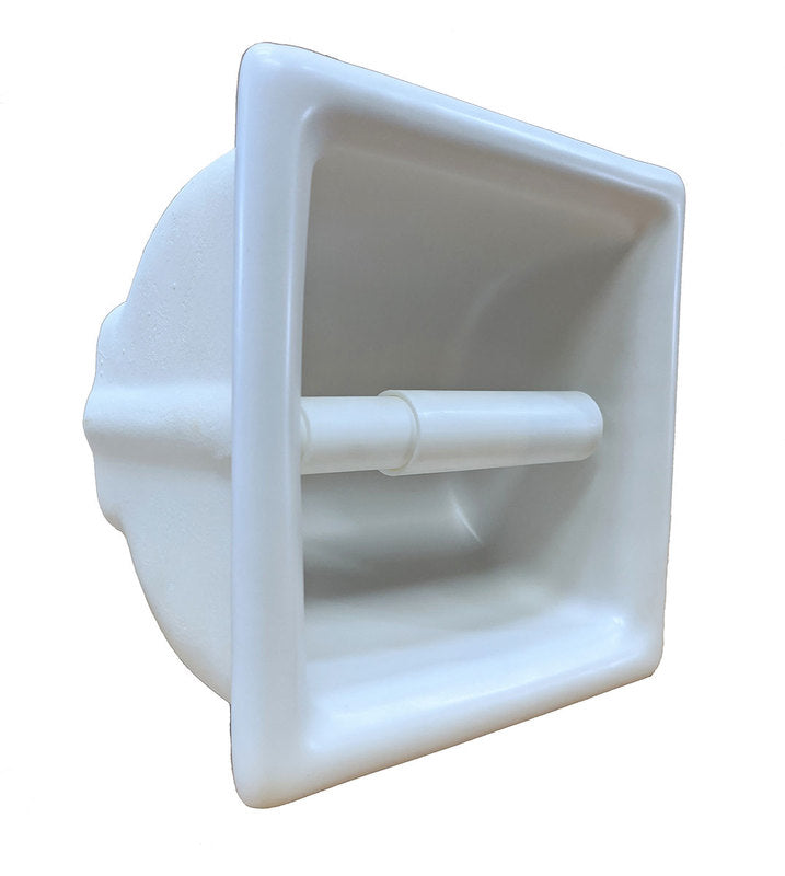Porcelain Recessed Tissue Holder - White Matte