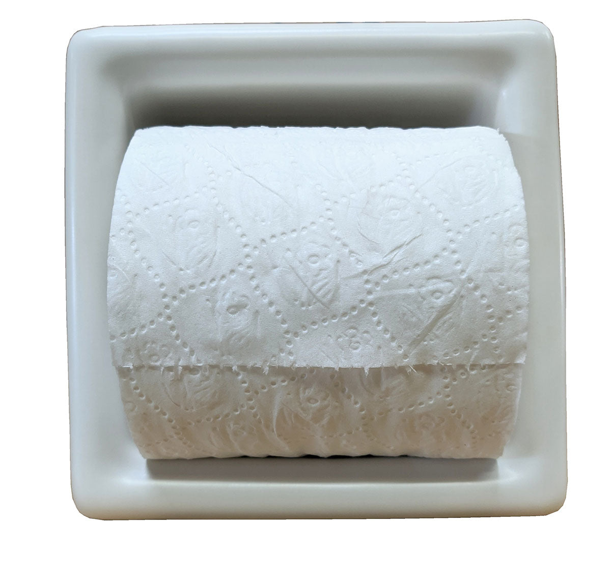 Porcelain Recessed Tissue Holder - White Matte