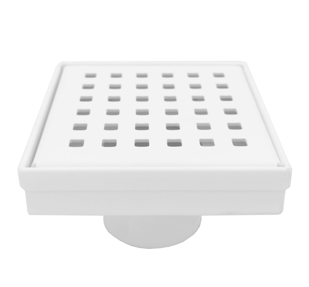 SereneDrains Square Shower Drain Traditional Square 4 White