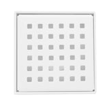 SereneDrains Square Shower Drain Traditional Square 4 White