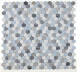 Mosaics Marble Carrara Hexagon - Deep Blue