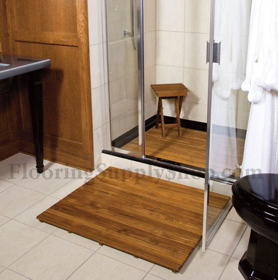 Teak Wood Mat Round Corners 30' x 30'