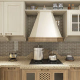 Crackle Glass Porcelain and Glass Interlock - Cappuccino