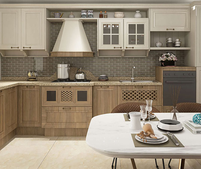 Crackle Glass Porcelain and Glass Interlock - Cappuccino