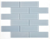 Mosaic Linear Glass Tiles Sky Blue Painting 2 x 6