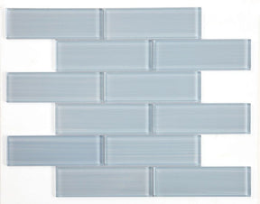 Mosaic Linear Glass Tiles Sky Blue Painting 2 x 6