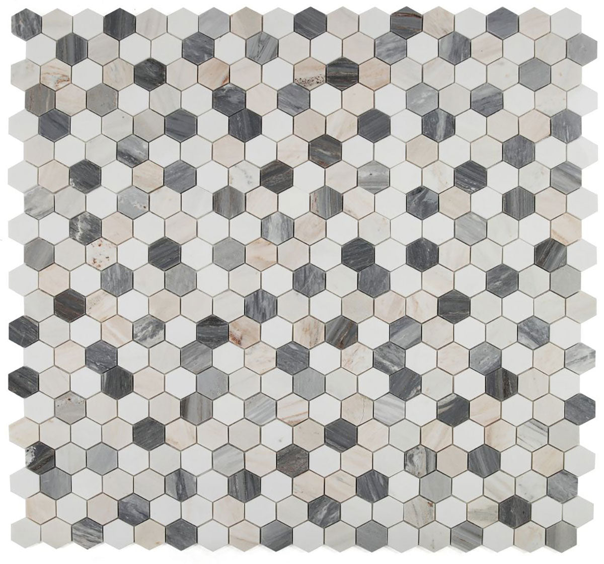 Mosaics Marble Thassos Hexagon - Blue Marble