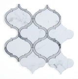 Arabesque Shape White Carrara marble - Blue Sky