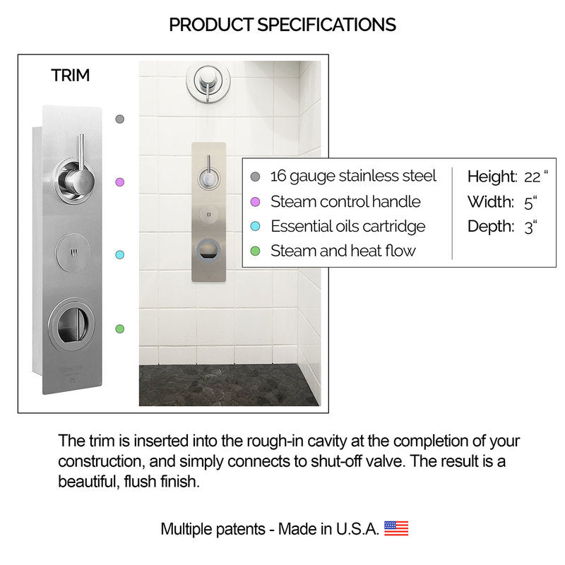 Serene Steam Shower Solar Flare Revive ADA - Bright White