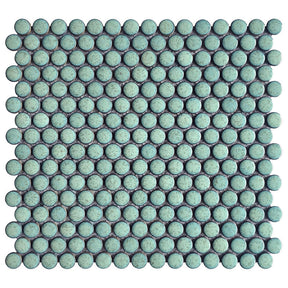 Porcelain Mosaic Tile Penny Rounds - Mint Rose