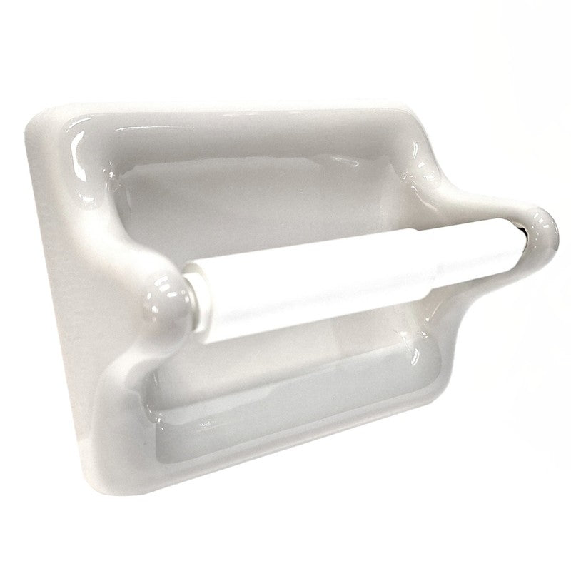 Porcelain Toilet Paper Holder - Sterling Silver Glossy