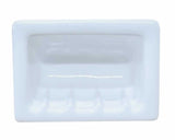 Recessed Soap Dish Porcelain 6 x 4 White Matte