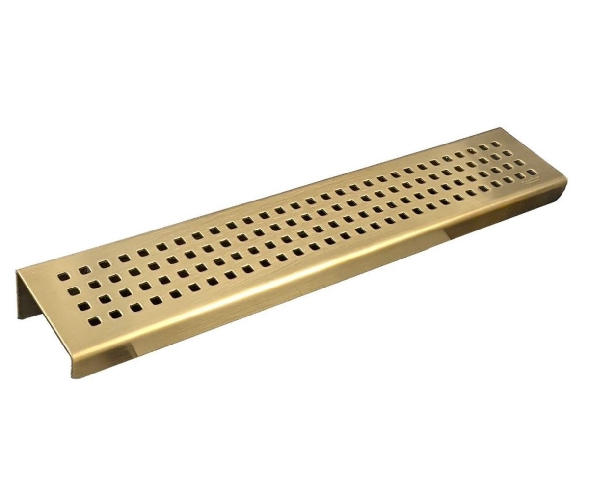 SereneDrains Shower Shelf Stainless Steel - Traditional Square - Gold