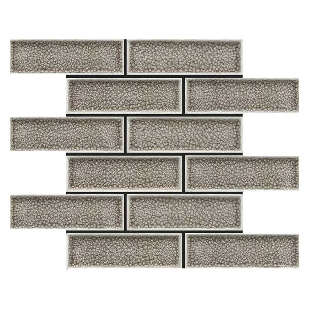 Crackle Glass Porcelain and Glass Interlock - Cappuccino