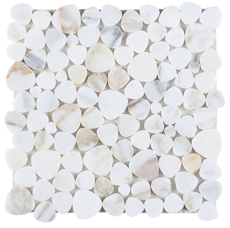 Marble Pebbles Mosaics Heart Shape - Calacatta Gold