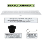 SereneDrains Linear Shower Drain Broken Lane - Matte White 35