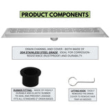 SereneDrains Linear Shower Drain Broken Lane Brushed 72