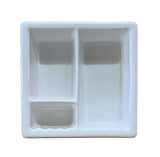 Recessed Shampoo Soap Porcelain 3 Sections White Glossy