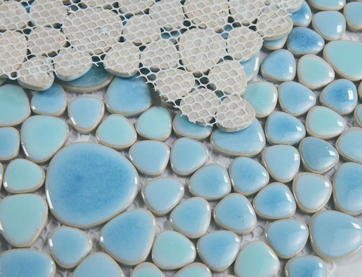 Mosaic Porcelain Tile Mancala Pebble Series - Sky Jewel