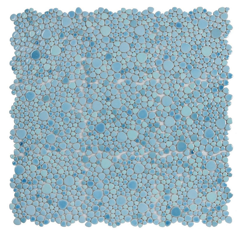 Mosaic Porcelain Tile Mancala Pebble Series - Sky Jewel