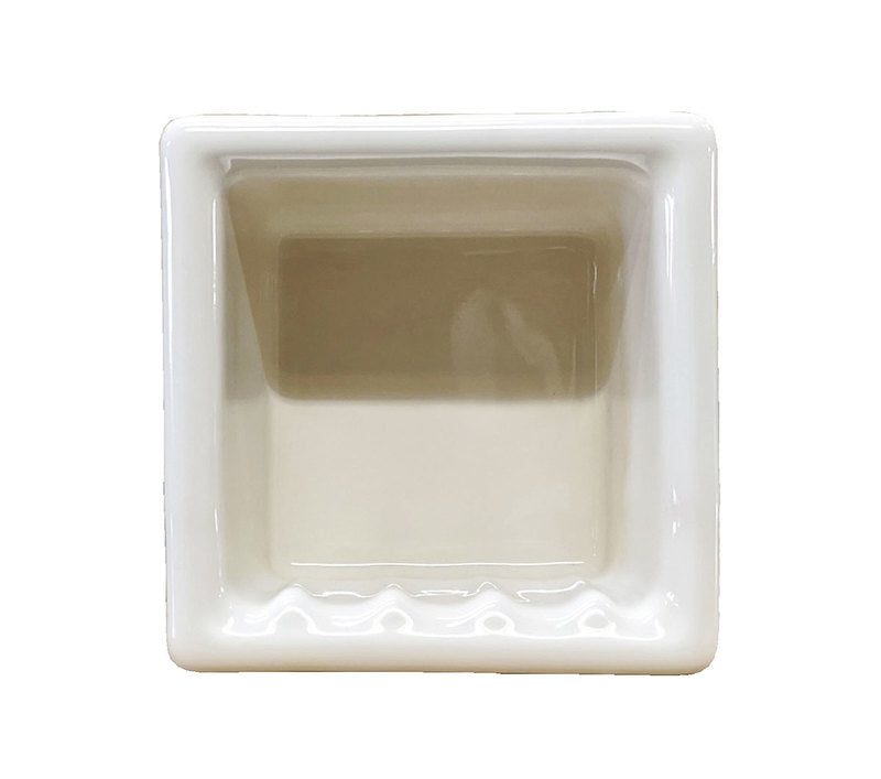 Recessed Soap Dish Porcelain 6 White Glossy