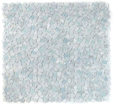 Marble and Glass Pebbles Mosaics Broken Shape - Carrara White