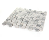 Mosaics Marble Penny Series - Grey White Honed