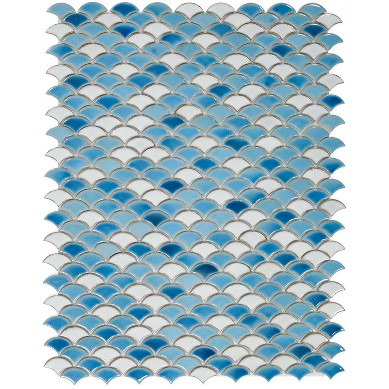 Mosaic Handmade Porcelain Tile - Blue White