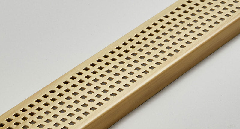 Quartz Linear Shower Drain Quadrato - Satin Brass