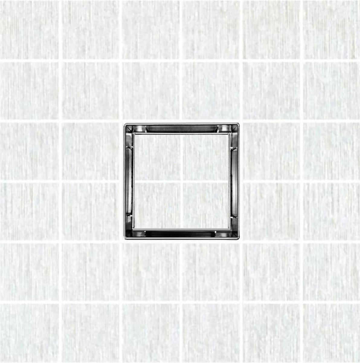 SereneDrains Square Shower Drain Tile Insert Brushed Stainless 4
