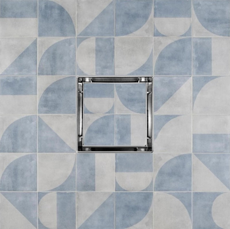 SereneDrains Square Shower Drain Tile Insert Brushed Stainless 4