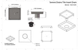 SereneDrains Square Shower Drain Tile Insert Brushed Stainless 4