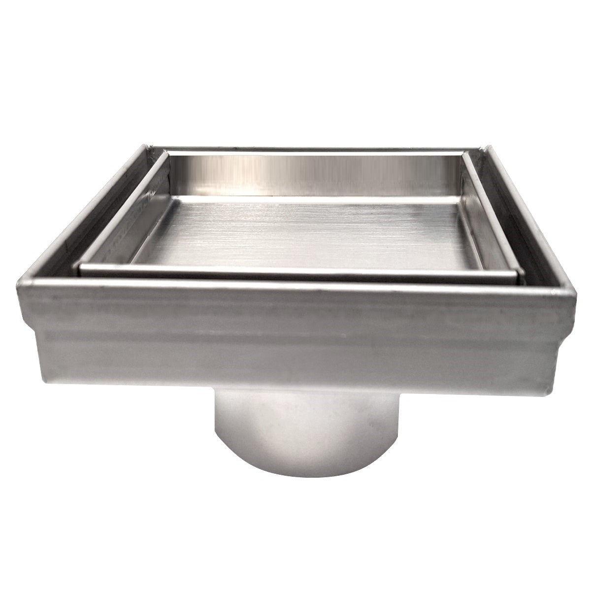 SereneDrains Square Shower Drain Tile Insert Brushed Stainless 4