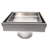 SereneDrains Square Shower Drain Tile Insert Brushed Stainless 4