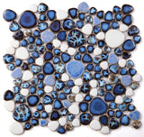 Mosaic Porcelain Tile Mancala Pebble Series - Royal Blue