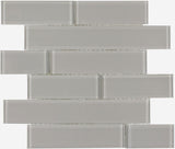 Mosaic Linear Glass Tiles Grey Shining 2 x 6