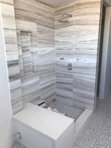 Mosaic Porcelain Tile Mancala Pebble Series - Snow White