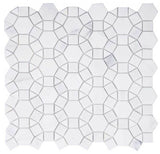 Mosaic Calacatta Marble Circular Shape - White