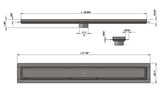 SereneDrains Wow Drain TM Side Discharge Outlet with Tile In Linear Shower Drain Horizontal Low Profile